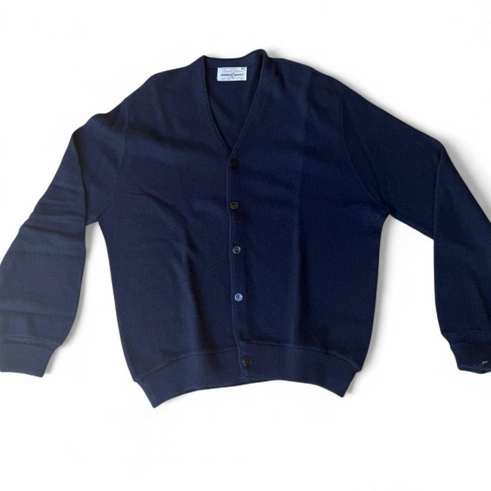 Vintage navy cardigan Robert Bruce x Arnold Palmer Made in USA 100% Orlon